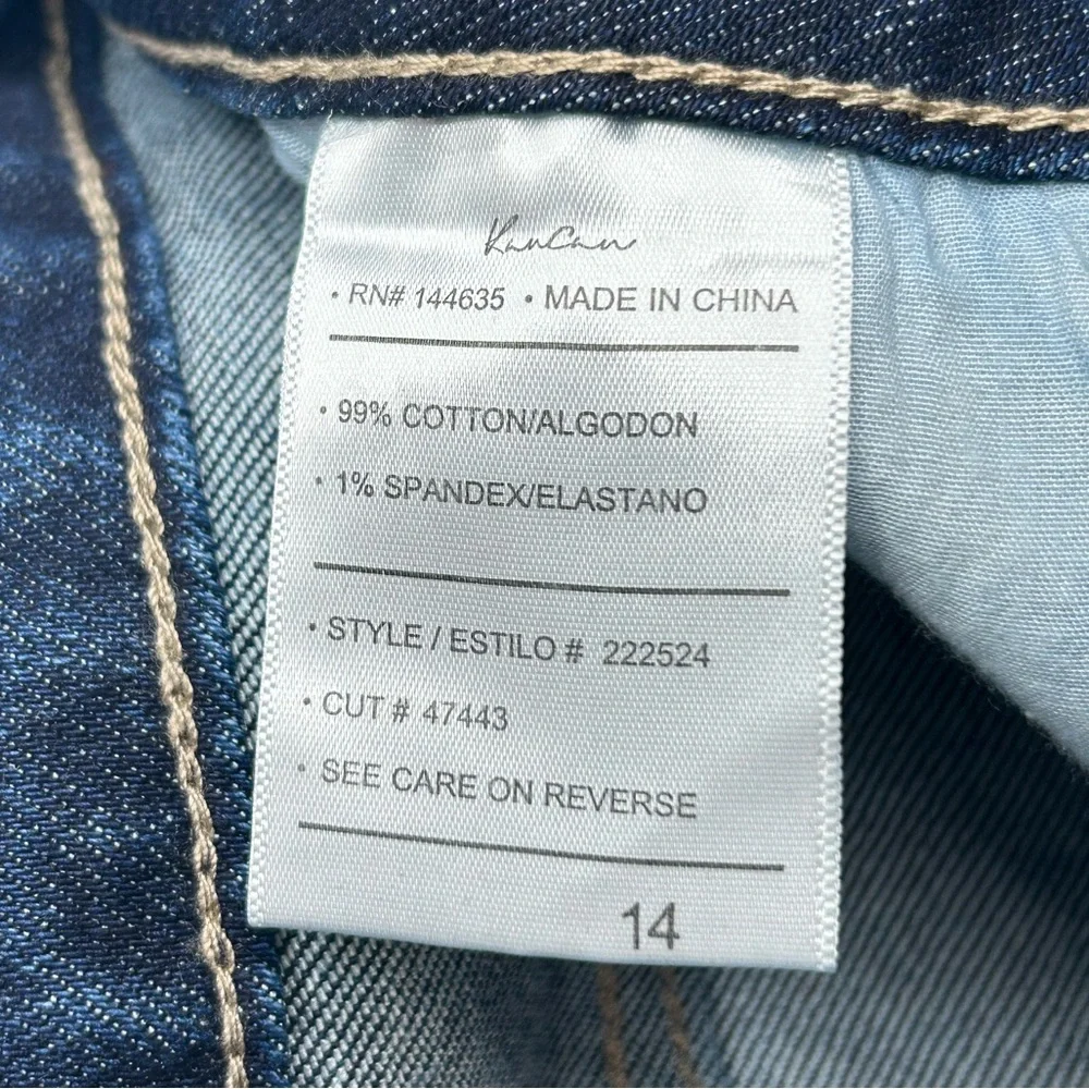 Kancan 90s Boyfriend‎ Jeans Size 14 Stretch Denim Whiskers Comfort Office 37x29